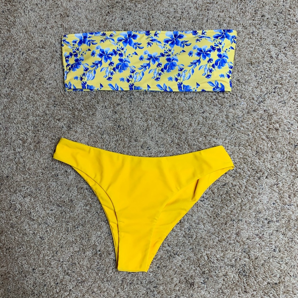 ZAFUL Floral Strapless Bikini